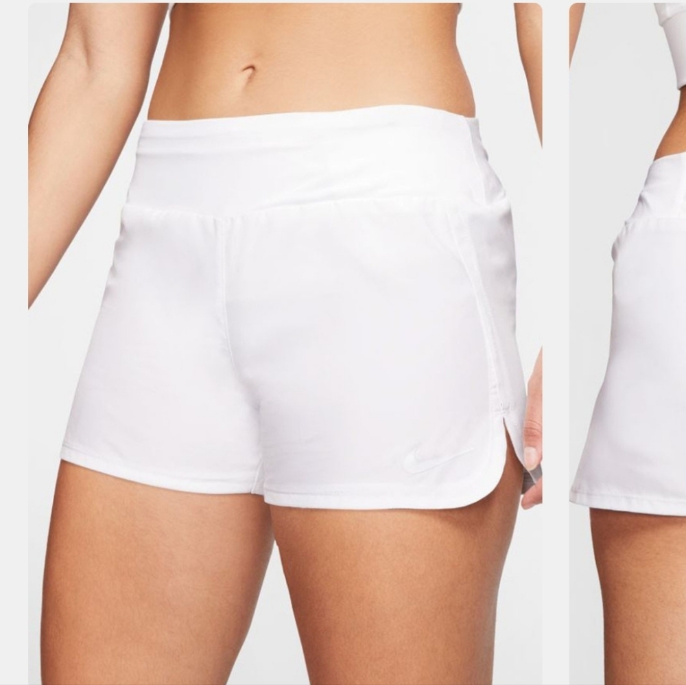 Nike Dri-FIT Women's Crew Running Shorts White Large Lined Pocket